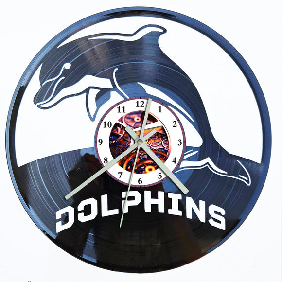 Vinyl Record Clock - NRL Dolphins