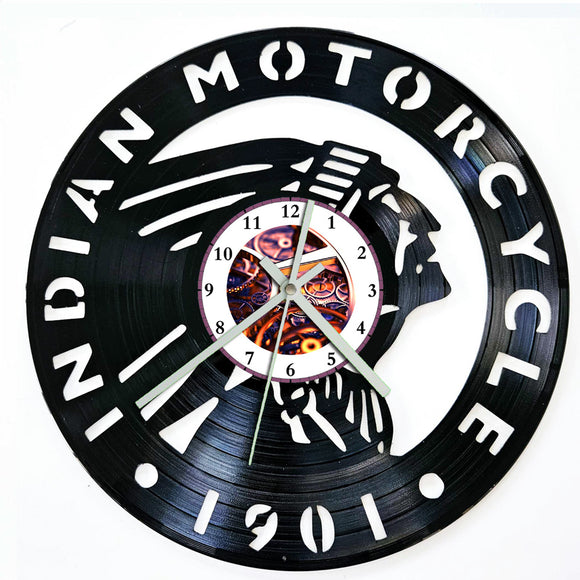 Vinyl Record Clock - Indian Motorcycle