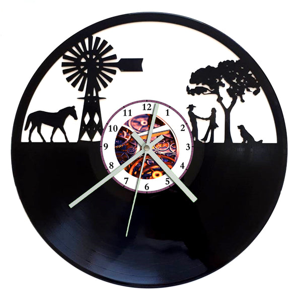 Vinyl Record Clock - Australian Outback