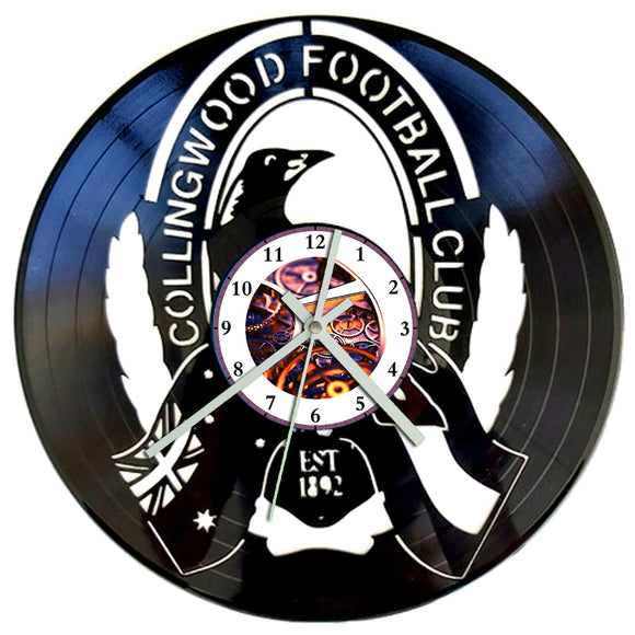 Vinyl Record Clock - AFL Collingwood