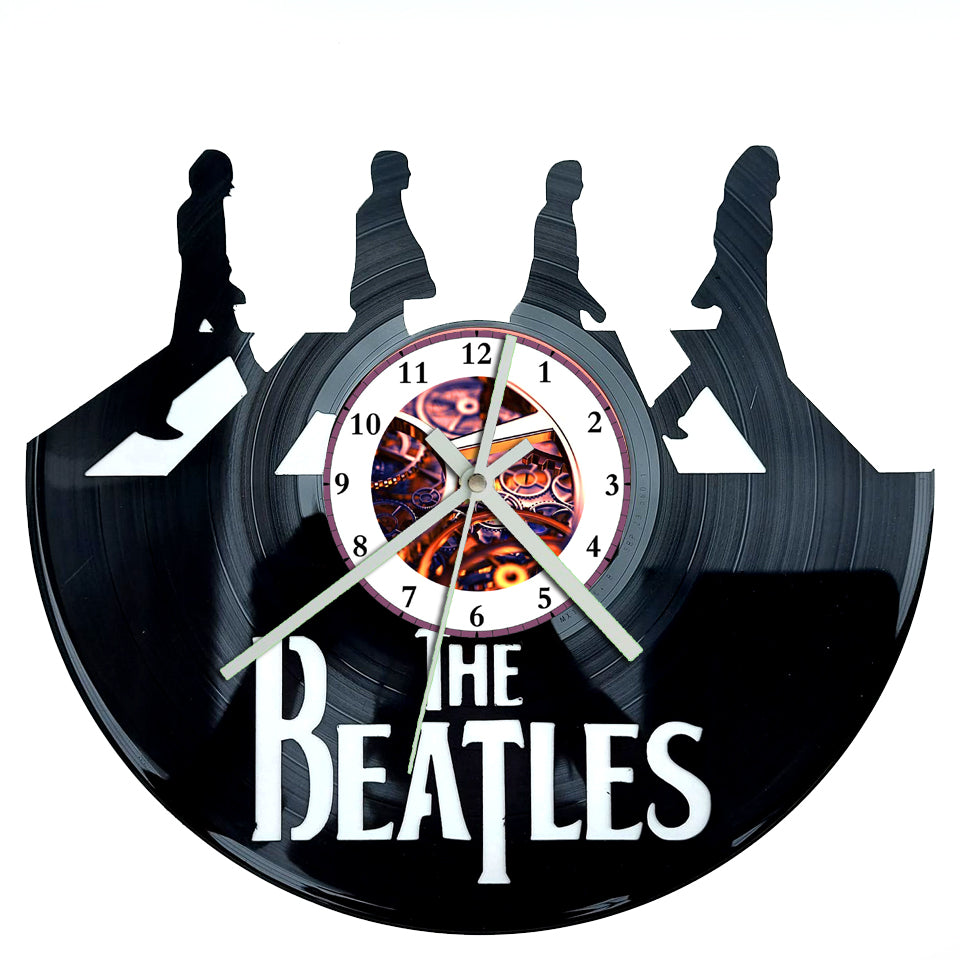 THE BEATLES vinyl record clock 