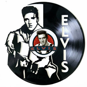 Vinyl Record Art with Sticker - Elvis Guitar