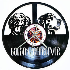 Vinyl Record Clock - Golden Retriever