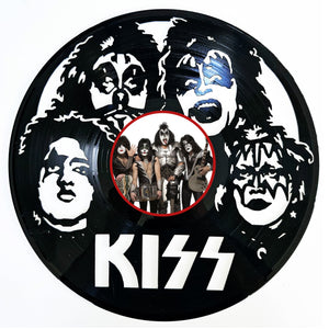 Vinyl Record Art with sticker - Kiss Band