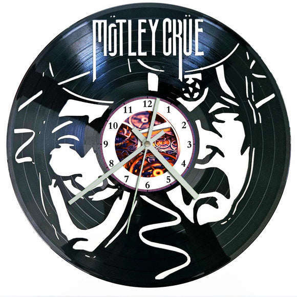 Vinyl Record Clock - Motley Crue Masks