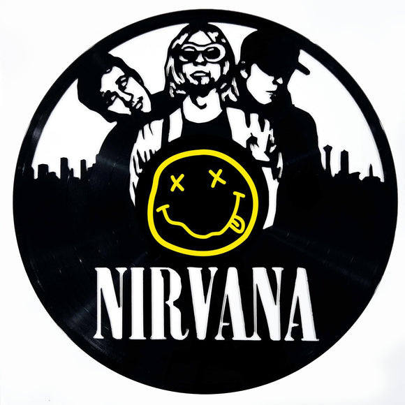 Vinyl Record Art with sticker - Nirvana Band