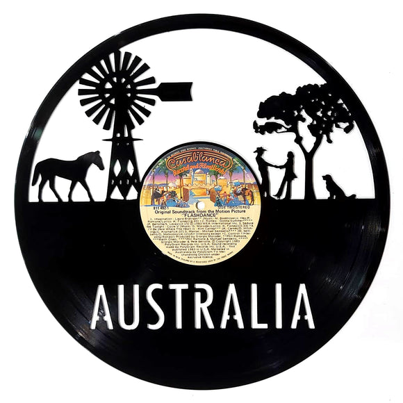 Vinyl Record Art - Australian Outback with text