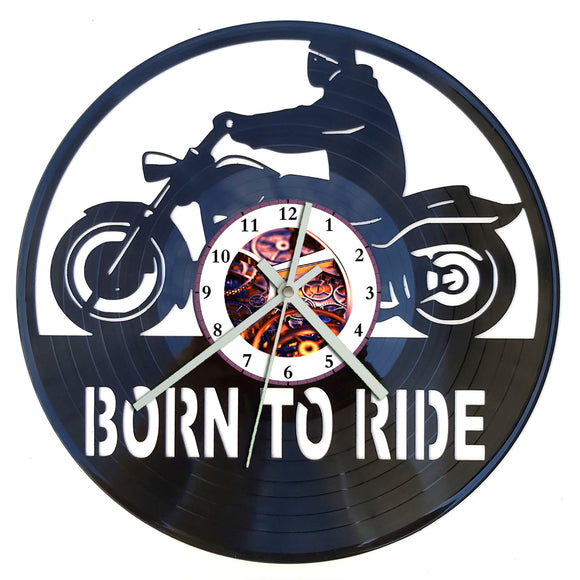 Vinyl Record Clock - Born to Ride