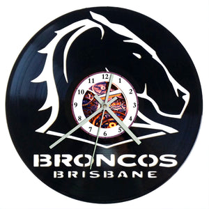 Vinyl Record Clock - NRL Broncos