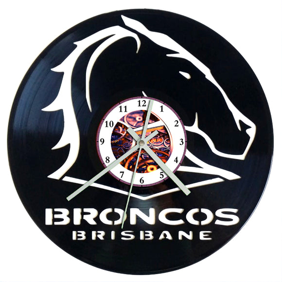 Vinyl Record Clock - NRL Broncos