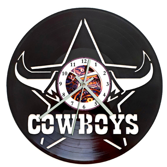 Vinyl Record Clock - NRL Cowboys