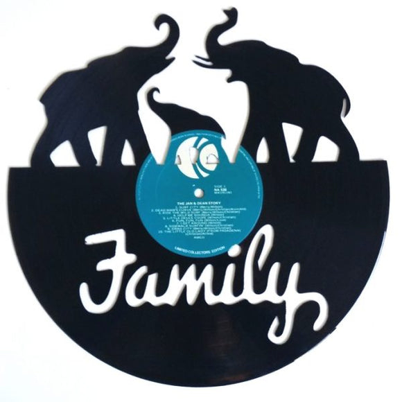 Vinyl Record Art - Elephant Family
