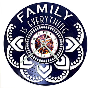Vinyl Record Clock - Family is Everything Mandala