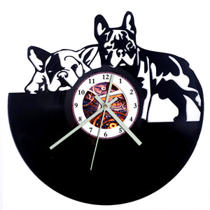 Vinyl Record Clock - French Bulldog