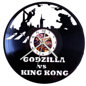 Vinyl Record Clock - Godzilla vrs King Kong