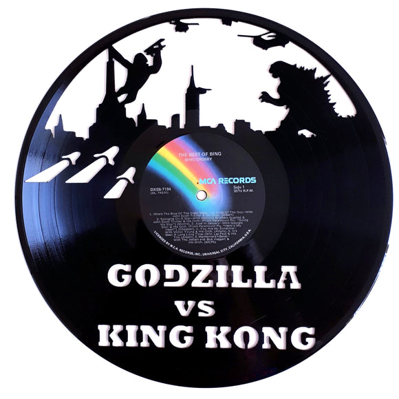 Vinyl Record Art - Godzilla vrs King Kong