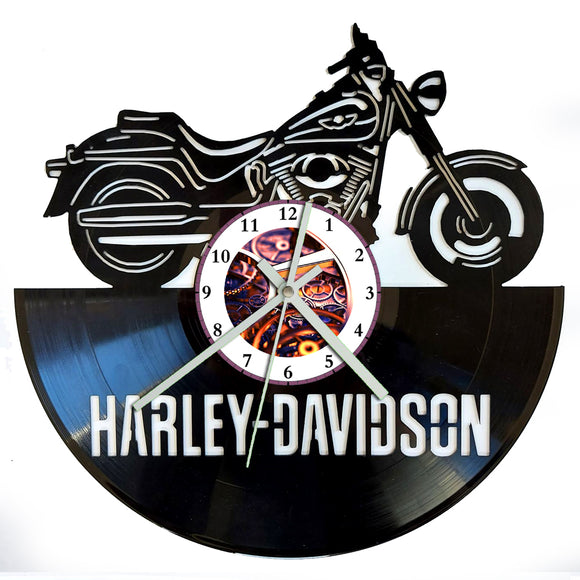Vinyl Record Clock - Harley Davidson Bike