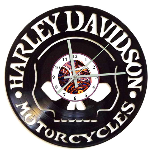 Vinyl Record Clock - Harley Davidson