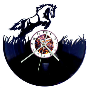 Vinyl Record Clock - Horse Jumping