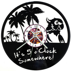 Vinyl Record Clock - Its 5 o'clock Somewhere