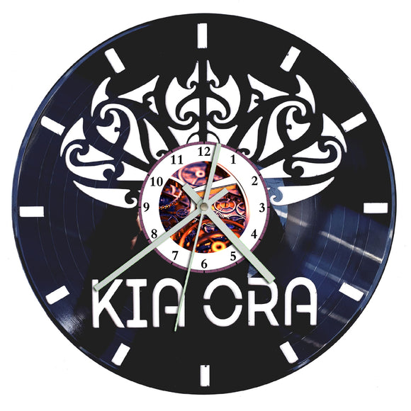 Vinyl Record Clock - Kia Ora