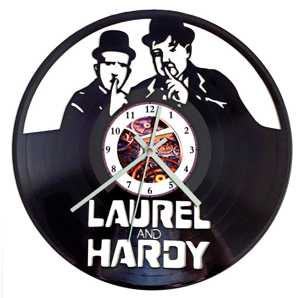 Vinyl Record Clock - Laurel and Hardy