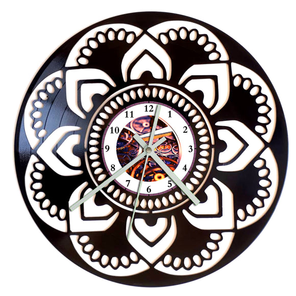 Vinyl Record Clock - Mandala Simple