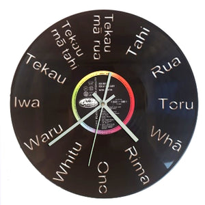 Vinyl Record Clock - Maori Numbers