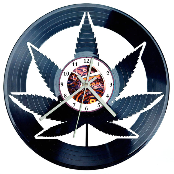 Vinyl Record Clock - Cannabis
