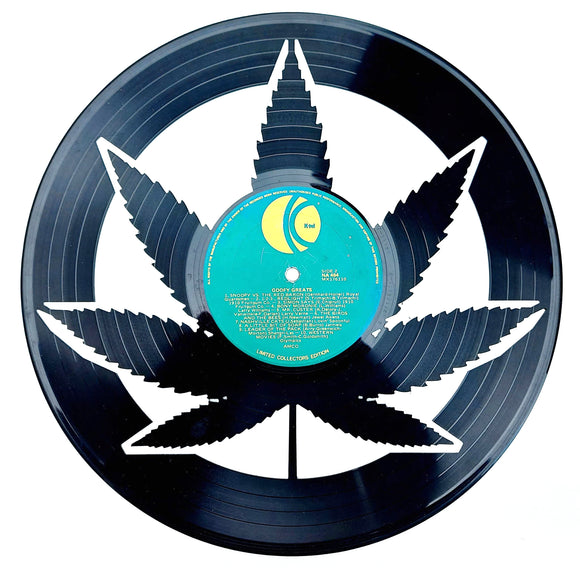 Vinyl Record Art - Cannabis Leaf