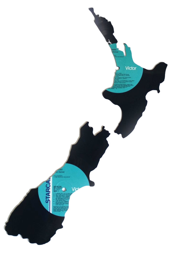 Vinyl Record Art - NZ Map (2 piece)