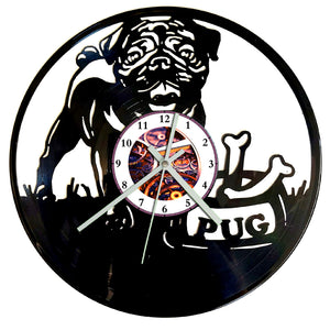 Vinyl Record Clock - Pug