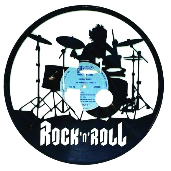 Vinyl Record Art - Rock n Roll Drums
