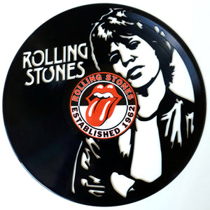 Vinyl Record Art with sticker - Rolling Stones (Mick Jagger)