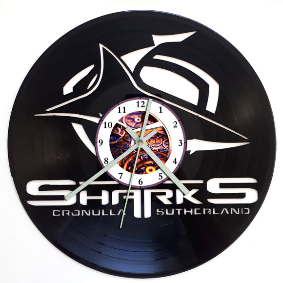 Vinyl Record Clock - NRL Cronulla Sharks