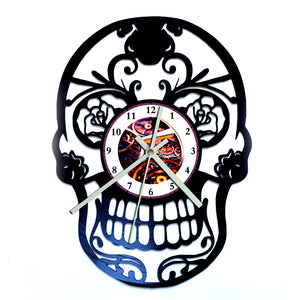 Vinyl Record Clock - Sugar Skull