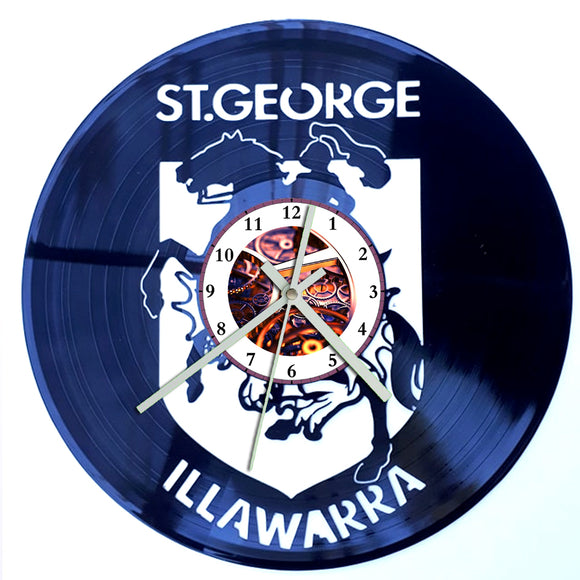 Vinyl Record Clock - NRL St George Illawarra