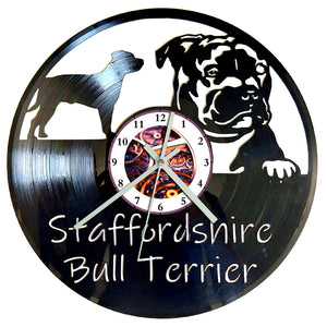 Vinyl Record Clock - Staffordshire Bull Terrier