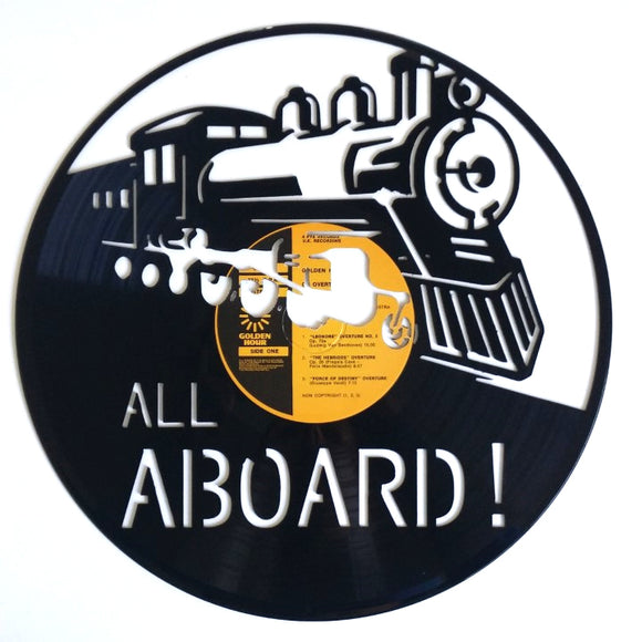 Vinyl Record Art - Steam Train