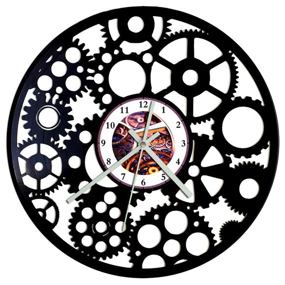 Vinyl Record Clock - Steampunk