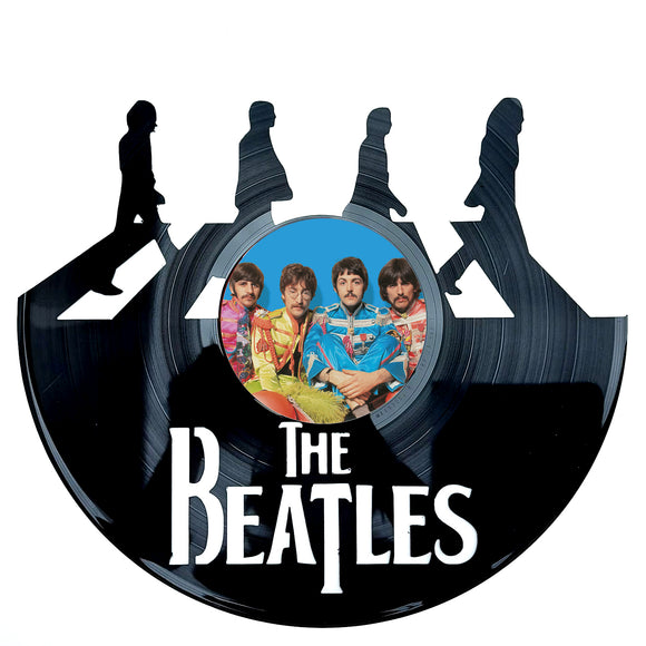 Vinyl Record Art with sticker - The Beatles Abbey Rd