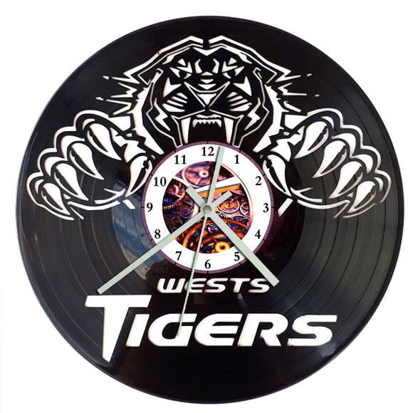 Vinyl Record Clock - NRL West Tigers